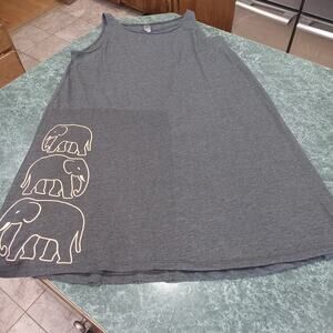 Instant Message Tank Dress Women's XL Elephant Design Flowy Beachy Comfy Summer